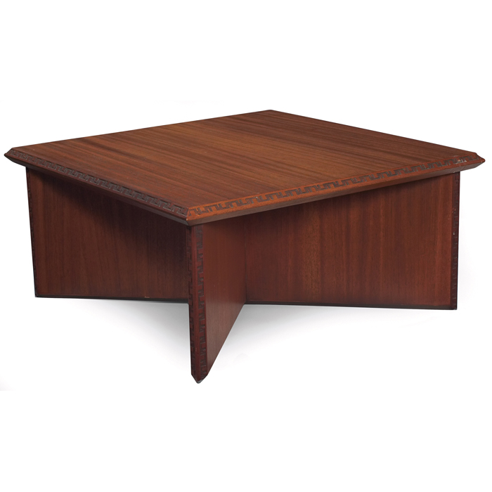 Appraisal: Frank Lloyd Wright coffee table manufactured by Heritage Henredon square