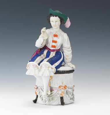 Appraisal: A Fantasy Costume Figural Tobacco Jar Conta Bohme Decorated porcelain