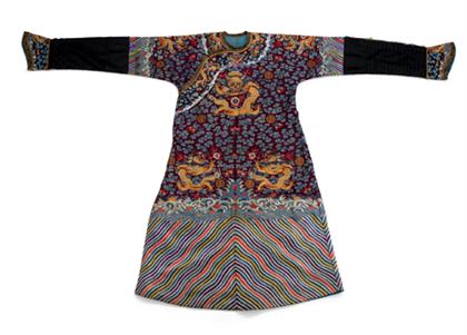 Appraisal: Good Chinese silk embroidery 'dragon' robe th century Typical form