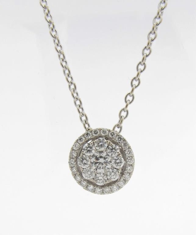 Appraisal: A K white gold mm pendant featuring an approximately ct