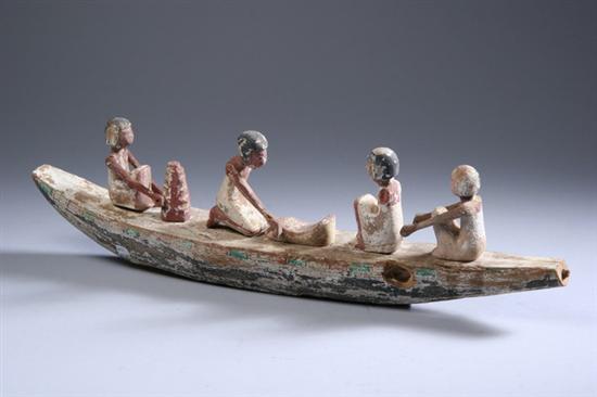 Appraisal: EGYPTIAN WOODEN FUNERARY BOAT MODEL Middle Kingdom - B C