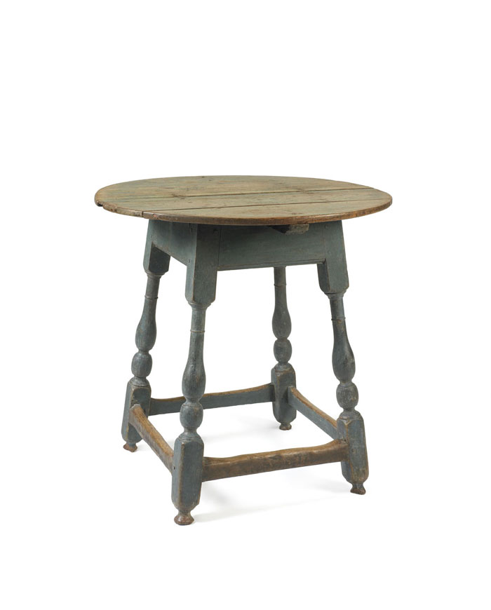 Appraisal: RARE AND IMPORTANT PENNSYLVANIA SPLAY-LEG TAVERN TABLE IN BLUE PAINT