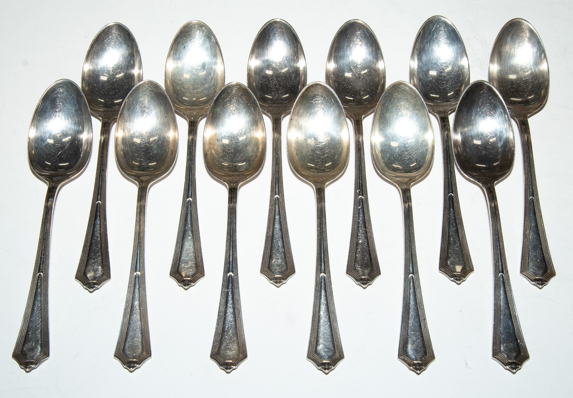 Appraisal: TWELVE GORHAM STERLING PLYMOUTH TEASPOONS Without monogram in L ozt