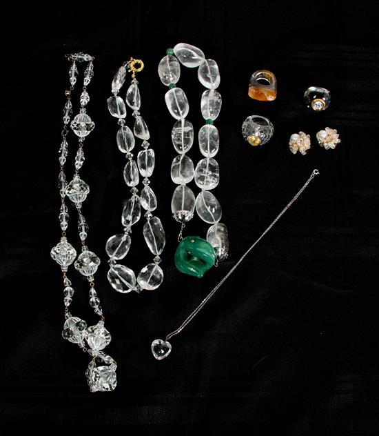 Appraisal: Sale Lot An Assortment of Crystal and Glass Jewelry consisting