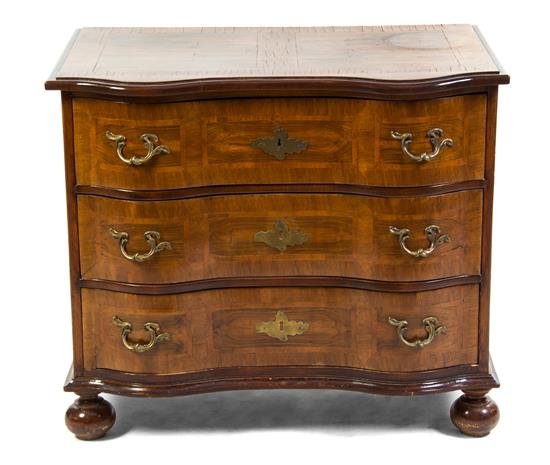 Appraisal: Sale Lot A German Walnut Commode having serpentine top with