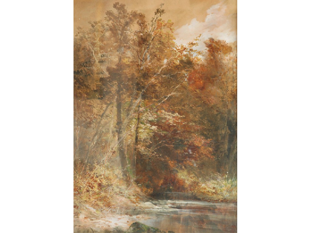 Appraisal: WILLIAM WIDGERY A river landscape with trees signed watercolour and