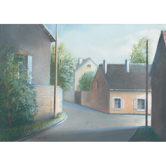 Appraisal: Didier Nolet French American th century Rue de Village pastel