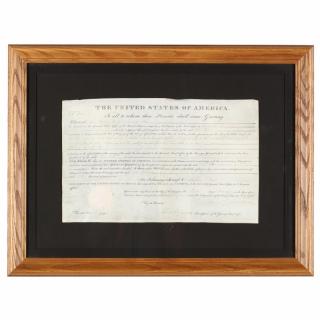 Appraisal: Andrew Jackson Signed Ohio Land Grant partially printed document one