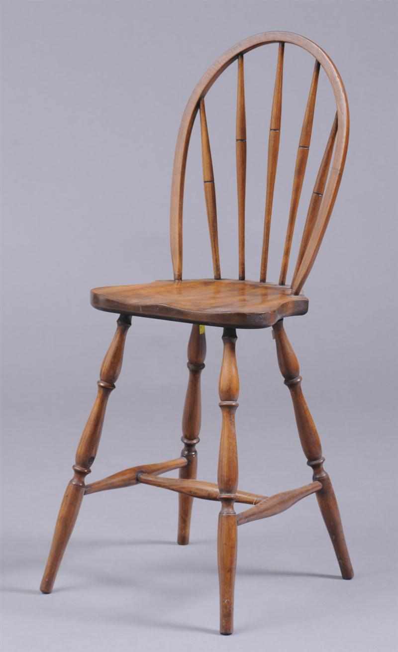 Appraisal: WINDSOR CHILD'S HIGH CHAIR The bentwood backrest with five spindles