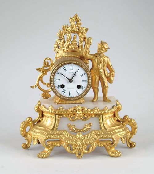 Appraisal: FIGURAL MANTEL CLOCK BY FIXARY NEUFEHATEAU The ormolu decorated clock