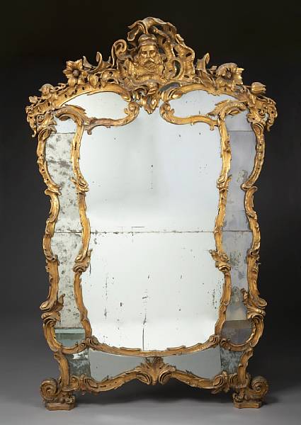 Appraisal: A fine Italian Rococo style giltwood pier mirror mid th