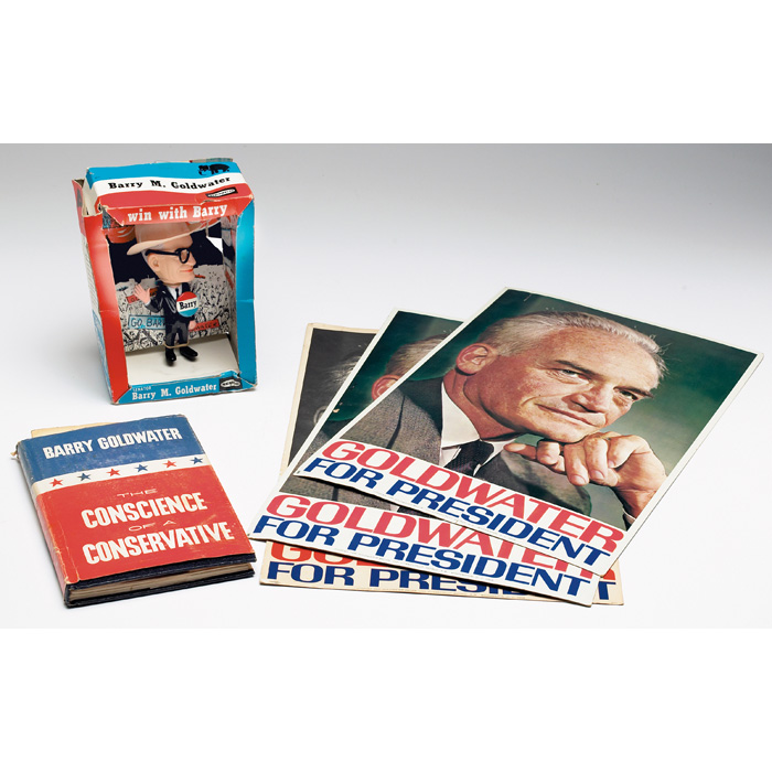 Appraisal: Political ephemera relating to Barry Goldwater doll in original box