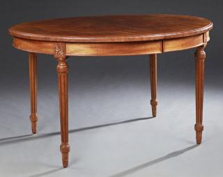 Appraisal: French Louis XVI Style Carved Mahogany Oval Dining Table th