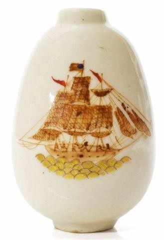 Appraisal: Chinese Export porcelain snuff bottle intended for the American market