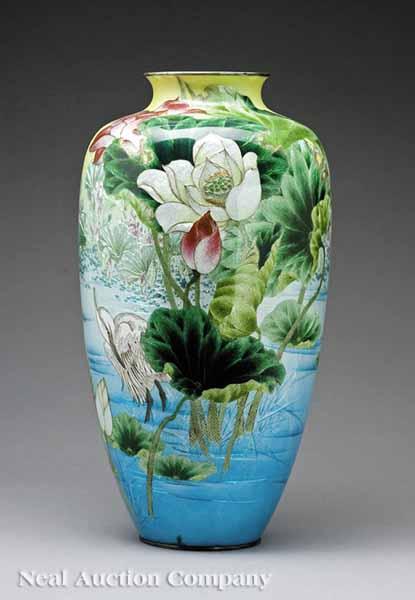 Appraisal: A Fine Japanese Ginbari Cloisonn Enamel Vase by Kumeno Teitaro