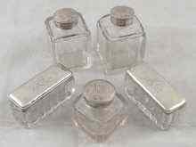 Appraisal: Five Russian silver topped dressing bottles St Petersburg assay maker's