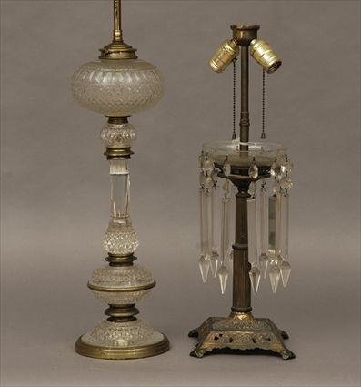 Appraisal: Two Glass Lamps