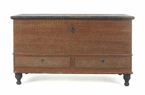 Appraisal: Pennsylvania painted blanket chest early th c with orange sponge