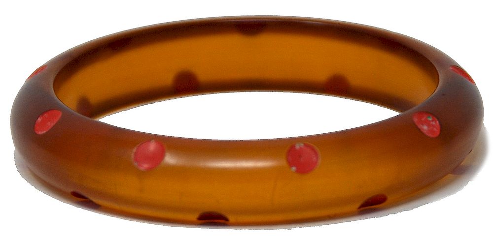 Appraisal: Apple Juice Bakelite Bracelet Dots Apple Juice Bakelite Bracelet Dots