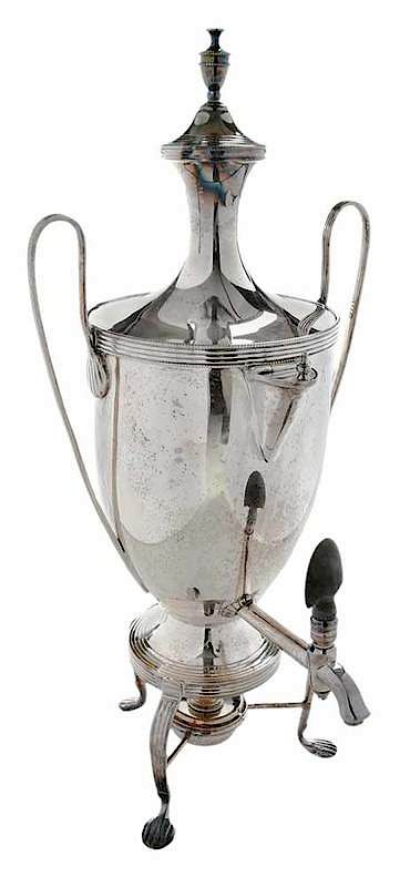 Appraisal: Argyle Silver Plate Hot Water Urn English late th early