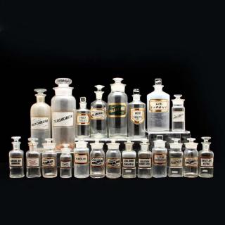 Appraisal: An Assortment of Glass Apothecary Bottles more than antique bottles