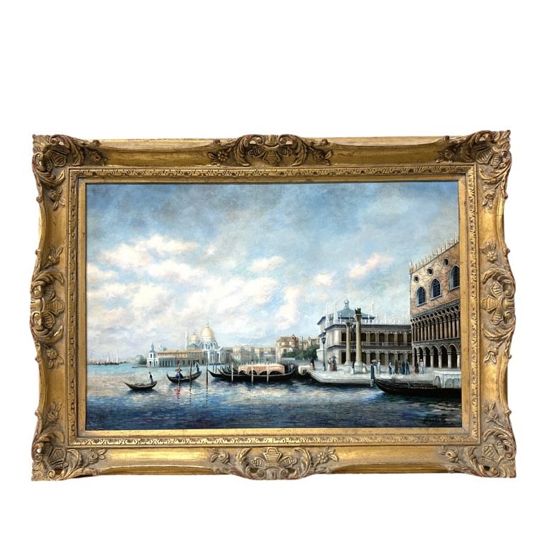 Appraisal: OIL PAINTING VENICE OIL PAINTING VENICE Signed Nicholas Total Measures