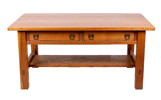 Appraisal: Arts Craft Mission Quarter Sawn Oak Desk - For your