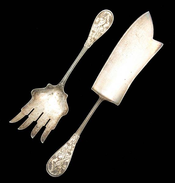 Appraisal: A sterling two piece fish serving set fork and sliceTiffany