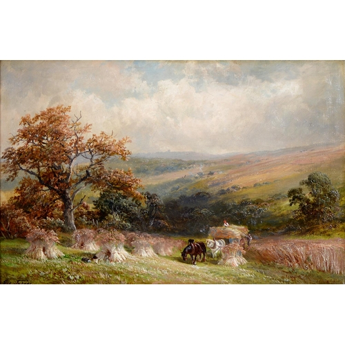 Appraisal: George Turner - Harvesting near Melbourne Derbyshire signed oil on