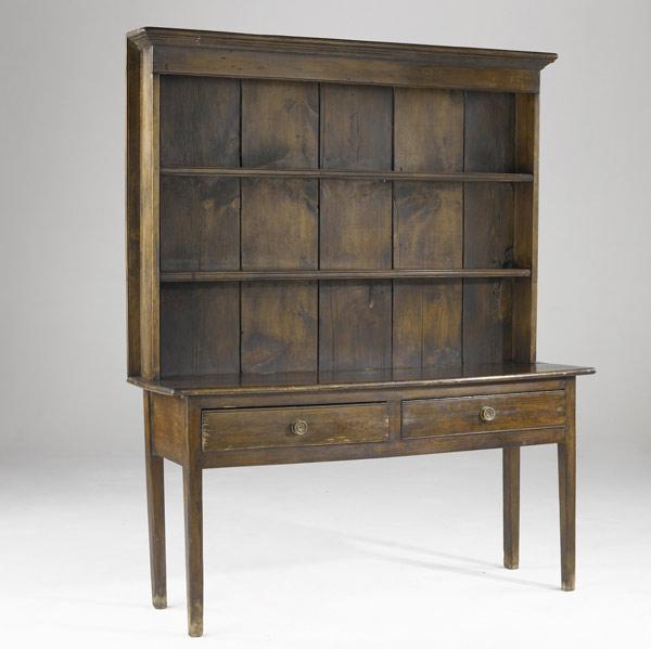 Appraisal: WELSH CUPBOARD Pine with brass hardware ca - x x