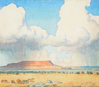 Appraisal: MAYNARD DIXON - Rain on the Mesa watercolor on paper