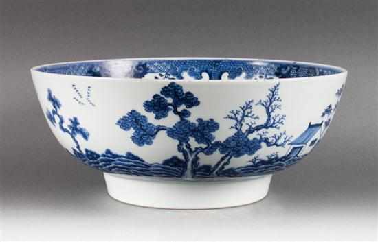 Appraisal: Chinese Export blue and white porcelain punch bowl fourth quarter-