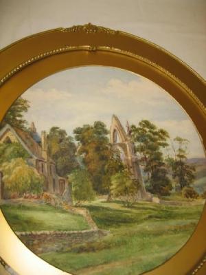 Appraisal: EDWIN RIBY Bolton Abbey signed roundel and dated verso wide