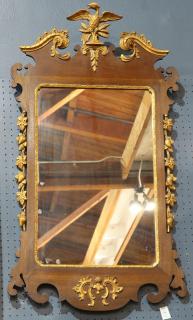 Appraisal: George II style parcel gilt and mahogany mirror George II