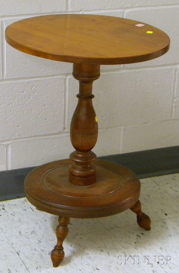 Appraisal: Pilgrim-style Pine and Cherry Stand ht dia in