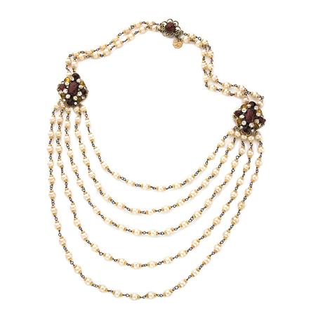 Appraisal: Gripoix for Chanel Multi-Strand Bib Necklace Estimate -