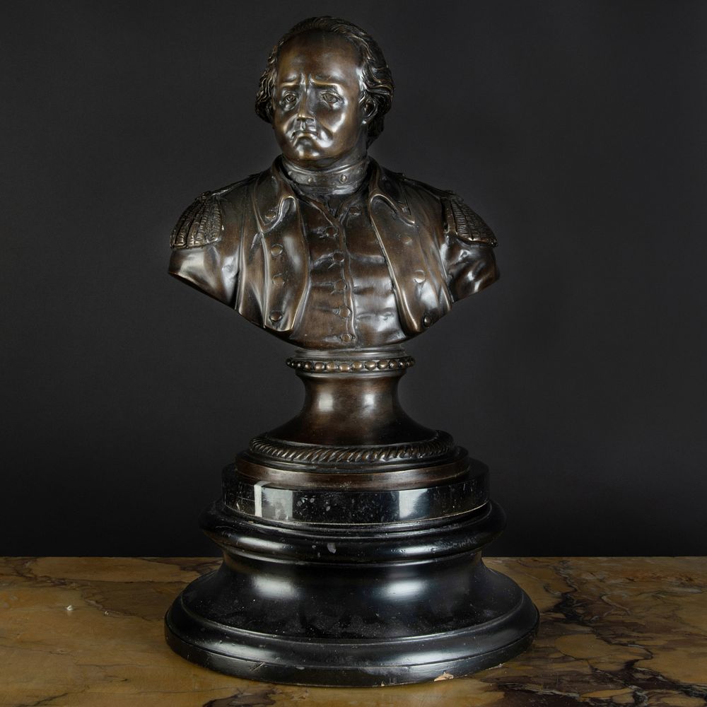 Appraisal: Bronze Portrait Bust of a Military Gentleman on a Marble