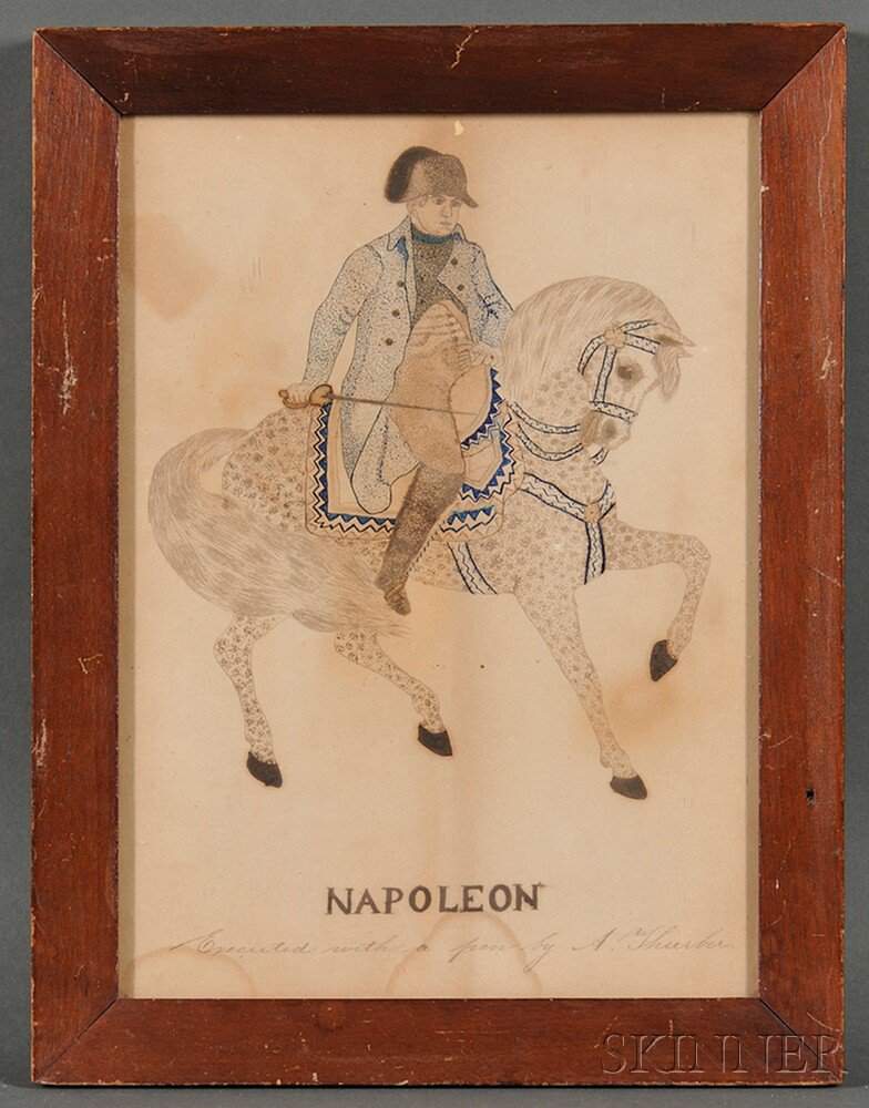 Appraisal: Drawing Depicting Napoleon A Thurber possibly Rhode Island early th