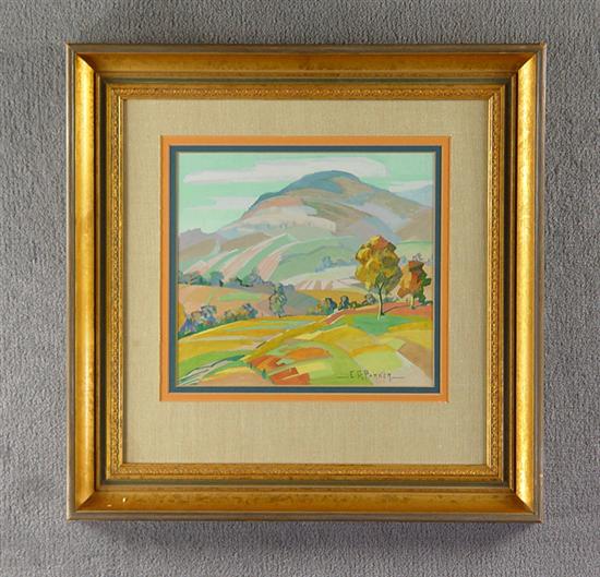 Appraisal: Watercolor of Autumn Landscape Circa Signed EG Parker x s