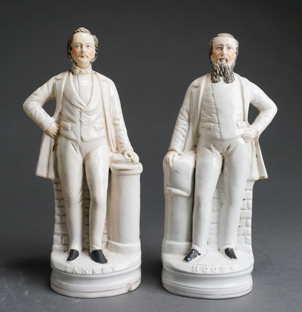 Appraisal: Pair Crackleware Porcelain Figures of Ira Sankey and Dwight Moody