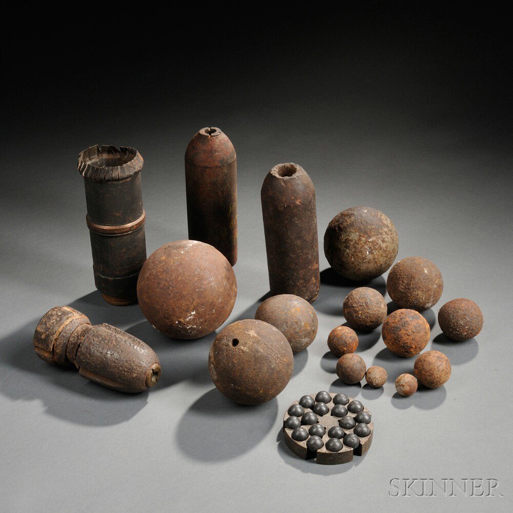 Appraisal: Group of Artillery Projectiles c mid to late th century