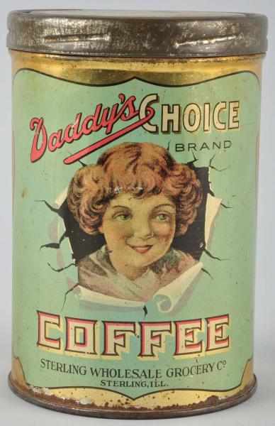 Appraisal: Daddy's Choice -Pound Coffee Can Description Nice image of girl