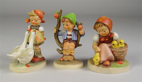 Appraisal: Three Hummel Figurines Apple Tree Boy mold - trademark tall