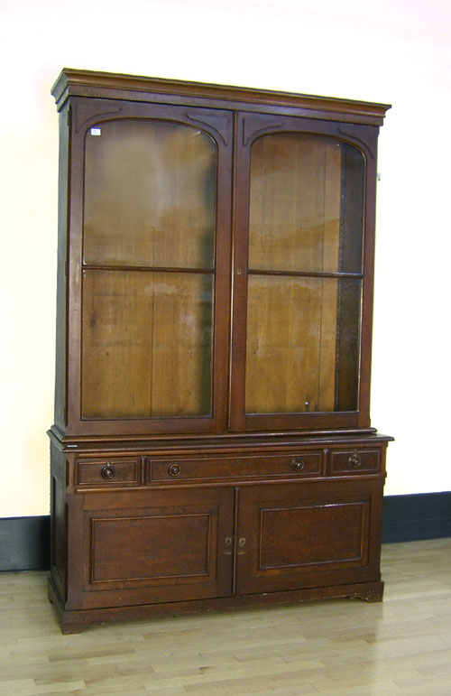 Appraisal: Victorian walnut bookcase h w