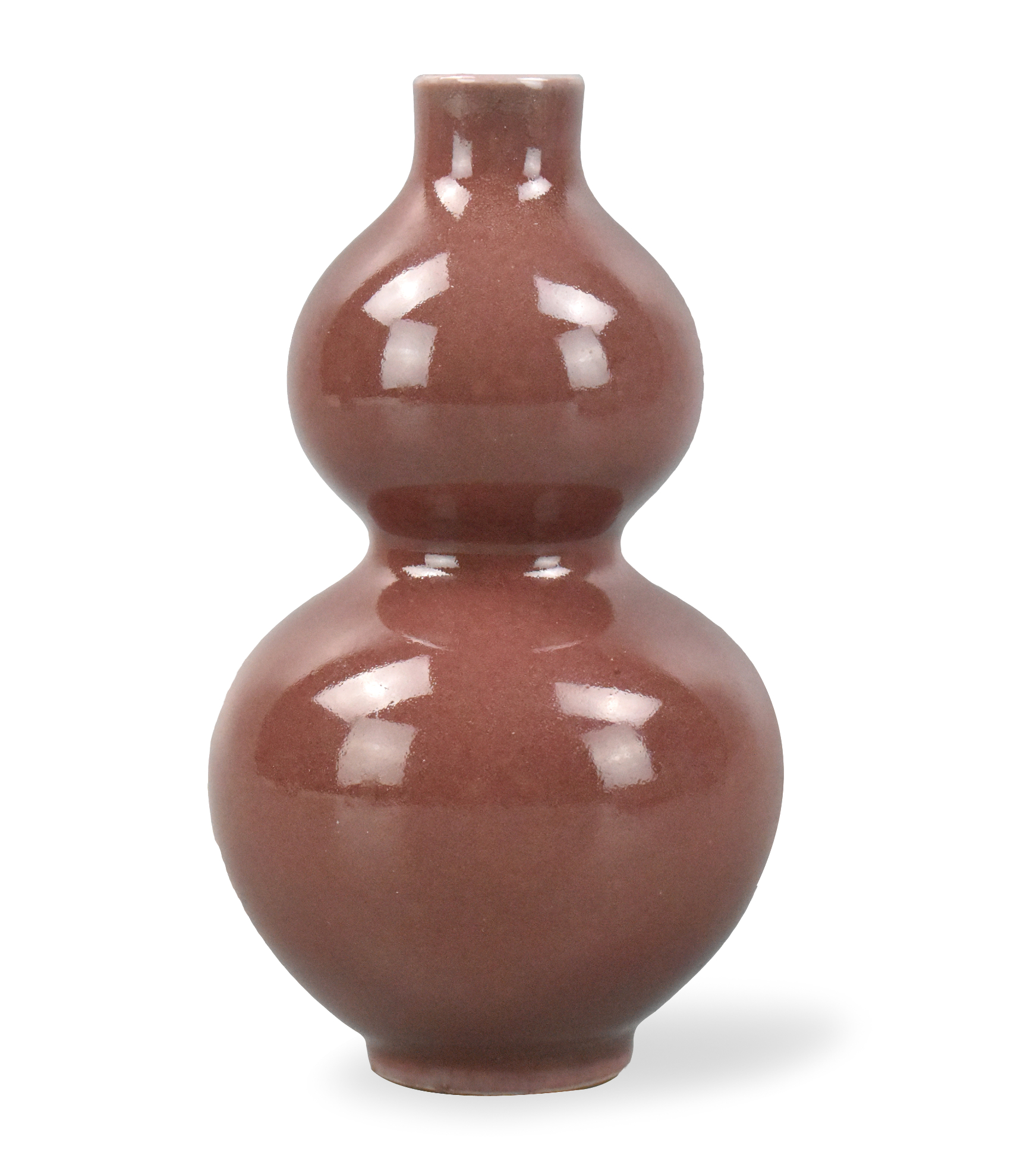 Appraisal: A Chinese peach blossom glaze gourd vase Plum colored smooth