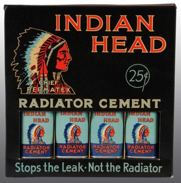 Appraisal: Indian Head Radiator Cement Counter Display Description Incredible piece with