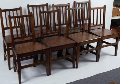 Appraisal: Eight country made oak single chairs each with four fluted