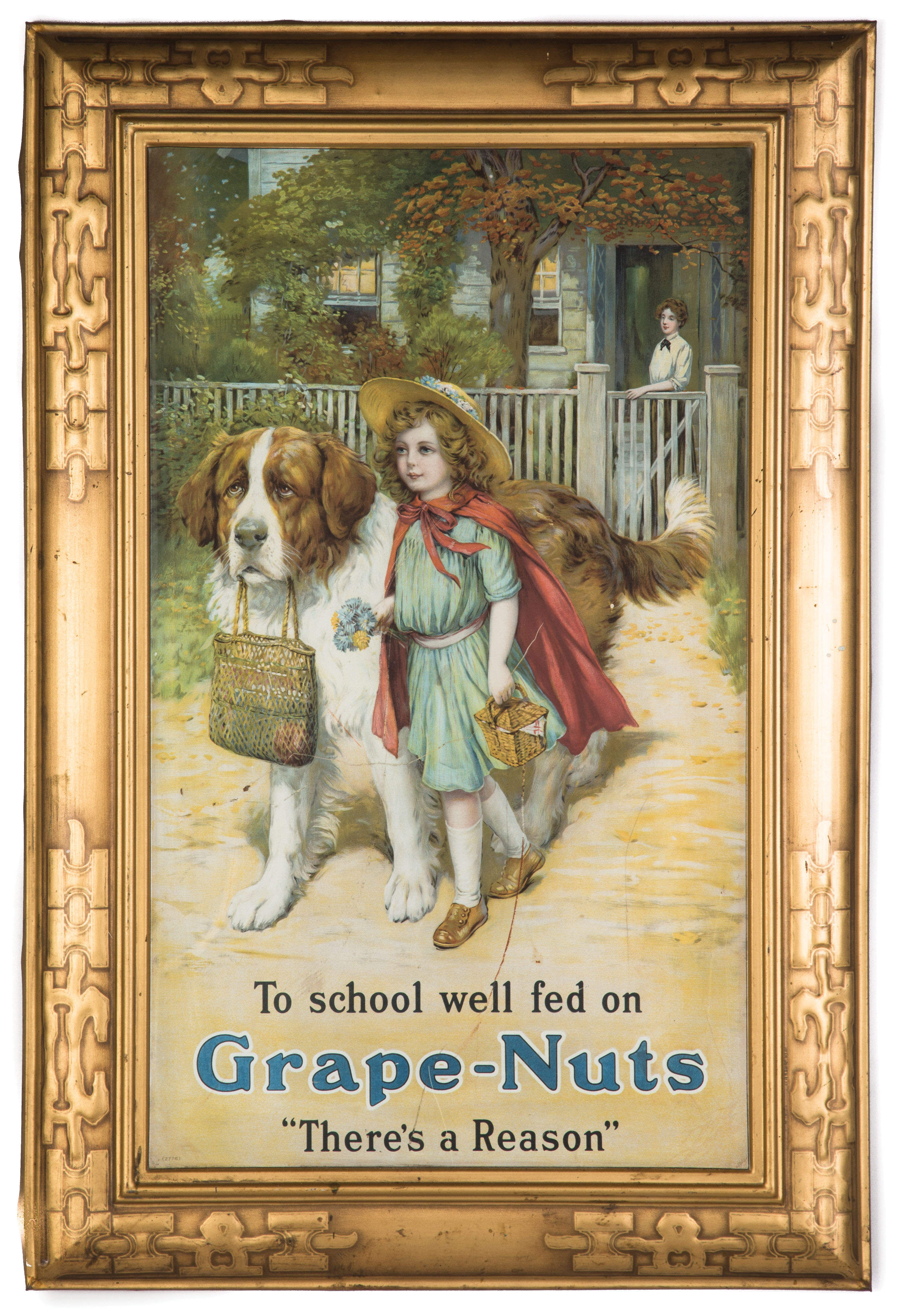 Appraisal: Vintage Tin Lithographed Self-Framed Grape Nuts Sign