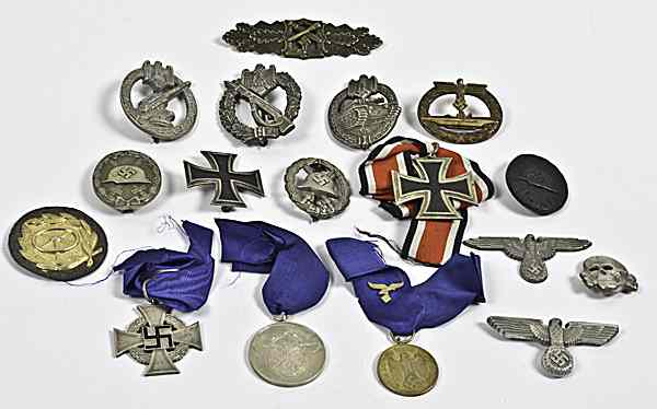 Appraisal: German WWII Assorted Medals and Badges Lot of Severteen Lot