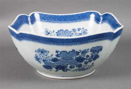 Appraisal: Chinese Export Blue Fitzhugh porcelain cut-corner bowl circa in H